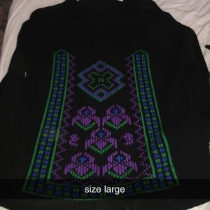 Vintage sweater blue purple and black